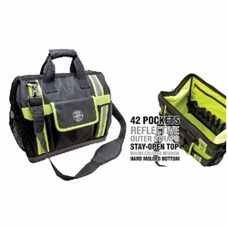 KLEIN 55598 Tool Bag, Tradesman Pro™ High-Visibility Tool Bag, 42 Pockets, 16-Inch 092644555985 NEW
