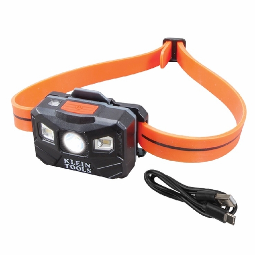 KLEIN 56064 Rechargeable Headlamp w/Silicone Strap, 400 lm, All-Day Run 092644560644 NEW