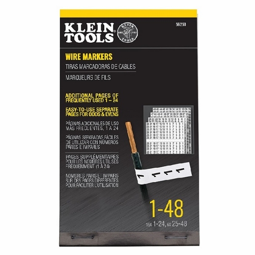 KLEIN 56250 Wire Marker Book, 1-48 092644562501 NEW