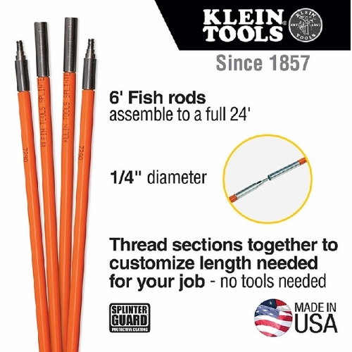 Klein 56324 Lo-Flex Fish Rod Set, 24-Foot 56324-9  092644563249 New