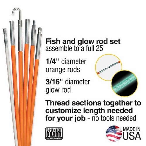 KLEIN 56325 Fish and Glow Rod Set, 25-Foot 56325-6 092644563256 NEW