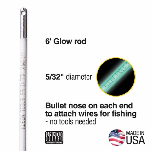 KLEIN 56406 Hi-Flex Glow Rod w/Splinter Guard™ Coating, 6-Foot 092644564062 NEW
