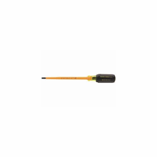 KLEIN 601-4-INS 4 inch Round-Shank Screwdriver, 3/16 foot foot Cabinet Tip, Insulated 85013-4