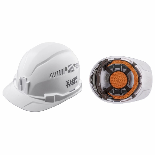 Klein 60105 Hard Hat, Vented, Cap Style, White 092644600777 New