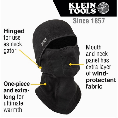 Klein 60132  Wind Proof Hinged Balaclava 092644601323 New