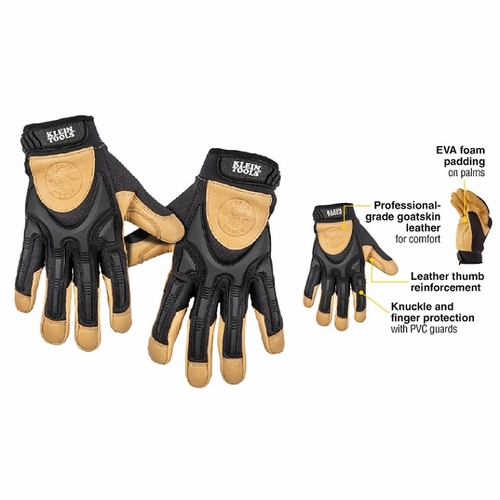 Klein 60188 Leather Work Gloves, Large, Pair 092644601880 New