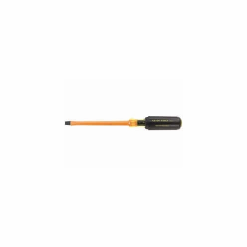 Klein 602-4-Ins 4 Inch  Round-Shank Screwdriver, 1/4 Foot  Foot  Cabinet Tip, Insulated 85023-3