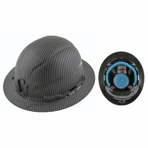KLEIN 60345 Hard Hat, Premium KARBN&trade; Pattern, Non-Vented Full Brim, Class E 092644603457 NEW