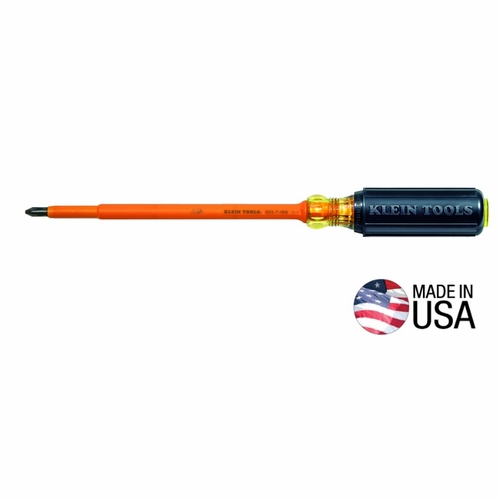 KLEIN 6037INS Insulated Screwdriver, No.2 Phillips, 7-Inch Round Shank 85334-0 NEW