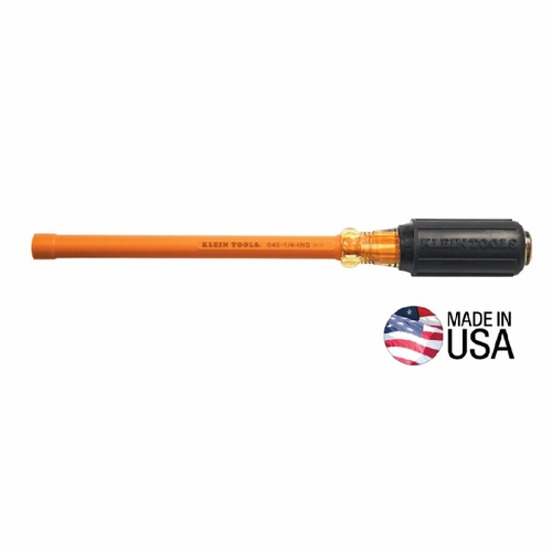 KLEIN 646-1/4-INS Insulated 1/4-Inch Nut Driver, 6-Inch Hollow Shaft 092644652264 NEW