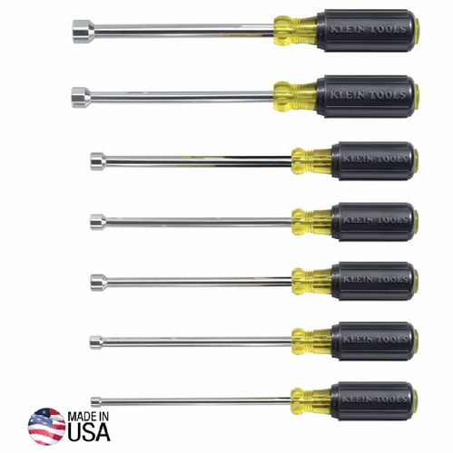 Klein 647 7-Piece Nut Driver Set  - 6-Inch Shafts 092644650390 New