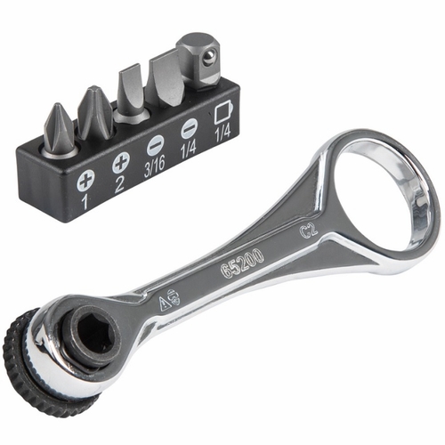 KLEIN 65200 Slim-Profile Mini Ratchet Set, 5-Piece 092644651168 NEW