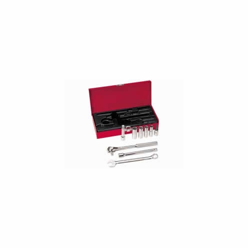KLEIN 65503 9-Piece, 3/8-Inch Drive D Socket Wrench Set 65503-6