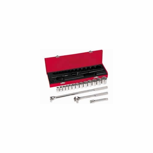 KLEIN 65512 16-Piece 1/2-Inch Drive Socket Wrench Set 65512-8