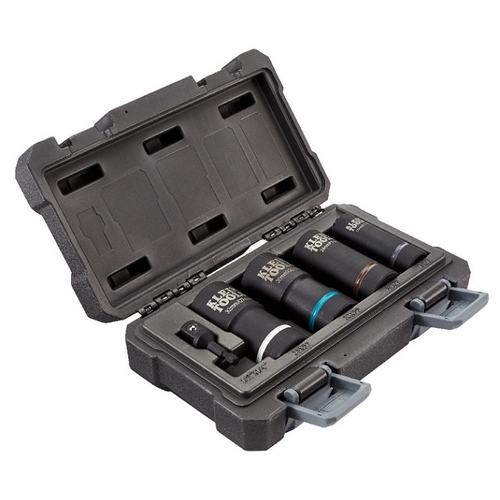 KLEIN 66050E 2-in-1 Metric Impact Socket Set, 12-Point, 5-Piece 092644650758 NEW