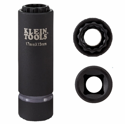 Klein 66051E 2-In-1 Metric Impact Socket, 12-Point, 17 X 13 Mm 092644651120 New