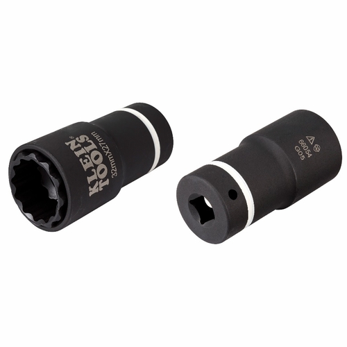 Klein 66054E 2-In-1 Metric Impact Socket, 12-Point, 32 X 27 Mm 092644650796 New