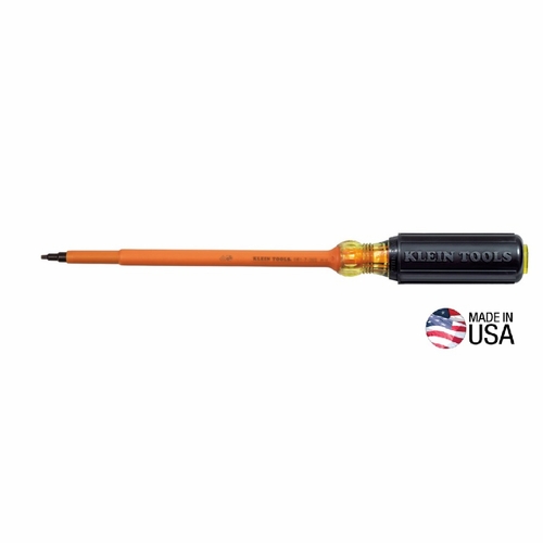 Klein 661-7-Ins  Insulated Screwdriver, No. 1 Square, 7-Inch Round Shank 092644851186 New