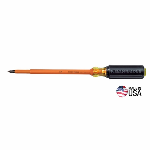 KLEIN 662-7-INS Insulated Screwdriver, No. 2 Square, 7-Inch Round Shank 092644851193 NEW