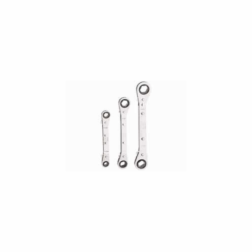 KLEIN 68244 3-Piece Fully Reversible Ratcheting Offset Box Wrench Set 68244-5