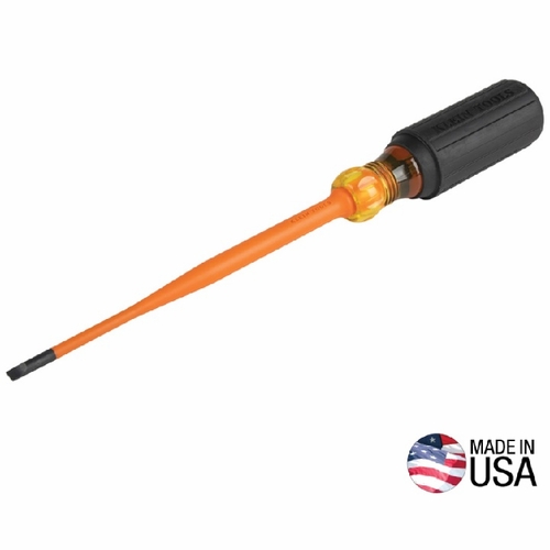 KLEIN 6916INS Slim-Tip Insulated Screwdriver, 3/16-Inch Cabinet, 6-Inch Round Shank 092644328145 NE