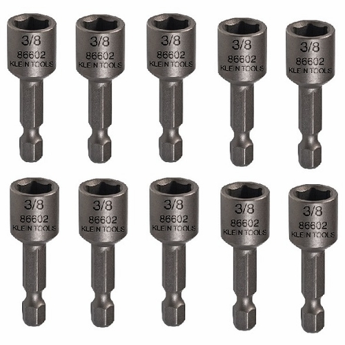 KLEIN 8660010 1/4-Inch Magnetic Hex Drivers, 10-Pack 092644866043 NEW