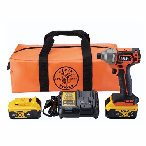 Klein Bat20Cd1 Battery-Operated Compact Impact Driver, 1/4-Inch Hex Drive, Full Kit 0-9264463211-2