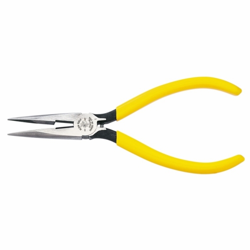 Klein D203-6C  Pliers, Needle Nose Side-Cutters With Spring, 6-Inch 0-9264471018-6