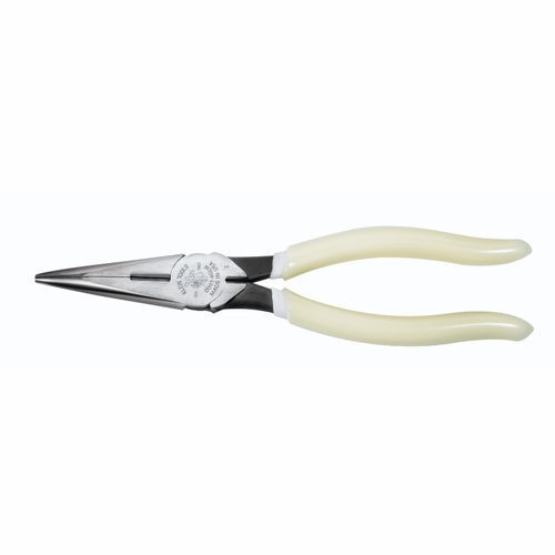 KLEIN D203-8-GLW Pliers, Needle Nose Side-Cutters, High-Visibility, 8-Inch 092644710049