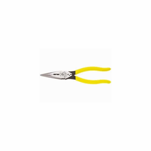 KLEIN D203-8NCR 8 foot  foot  (203 mm) Heavy-Duty Long-Nose Pliers - Side-Cutting, Wire Stripping &