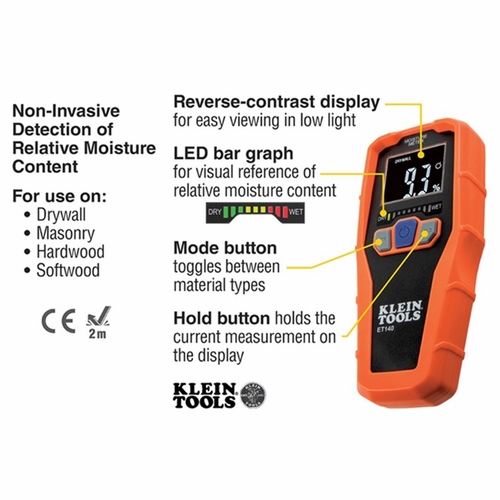 KLEIN ET140 Pinless Moisture Meter 0-9264469273-4