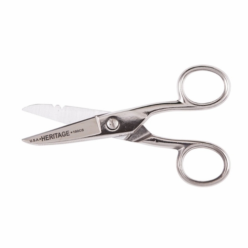 Klein G100Cs Heritage: Electrician Scissor, Stripping Notches, Serrated 092644760624