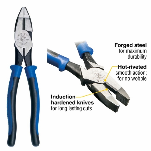 KLEIN J20008 Journeyman™ L inesman Pliers 8 inch -High-Leverage Side-Cutting Pliers 092644700019
