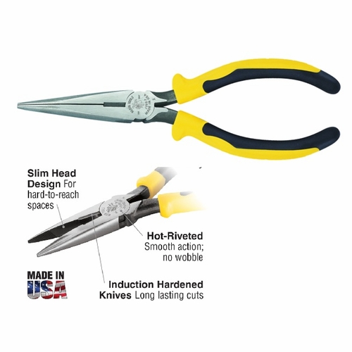 KLEIN J2037 Journeyman Pliers, Needle Nose Side-Cutters, 7-Inch 092644710278