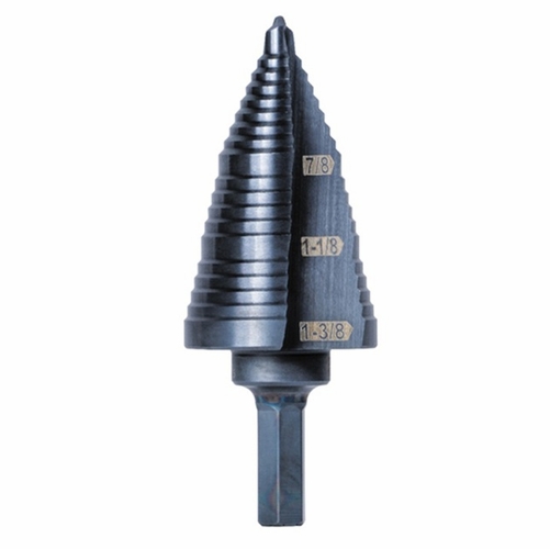 KLEIN KTSB15  3-Step Drill Bit, 3/8-Inch Hex, Double Straight Flute, 7/8 to 1-3/8-In 092644591150