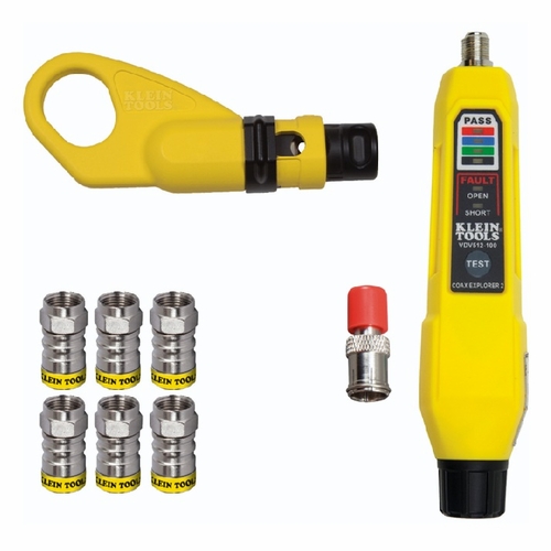Klein Vdv002-820  Coax Push-On Connector Installation & Test Kit 092644581946