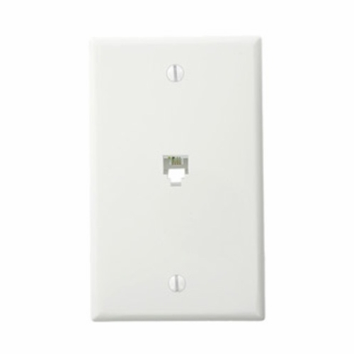 LEVITON 40249-00W 4 Cond Flush Mount Wall Jack White NEW