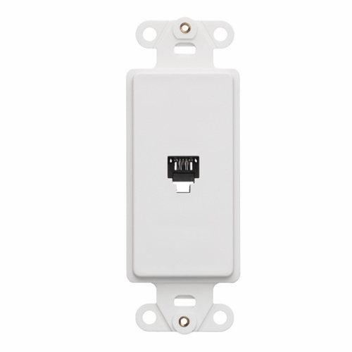 LEVITON 40649-W Decora Insert, 6P4C, Screw Terminals, White 078477229453