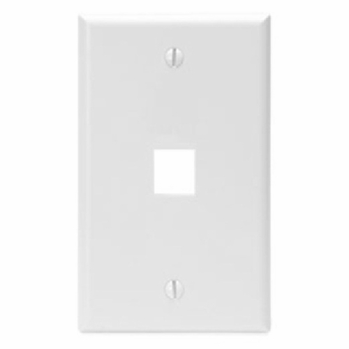 LEVITON 41080-1WP Single-Gang QUICKPORT Wallplate, 1-Port, White 078477835555