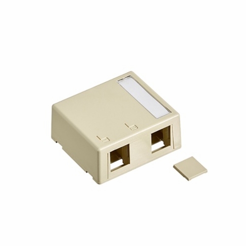 Leviton 41089-2Ip Surface-Mount Quickport Box, Plenum-Rated, 2-Port, Ivory 078477836729
