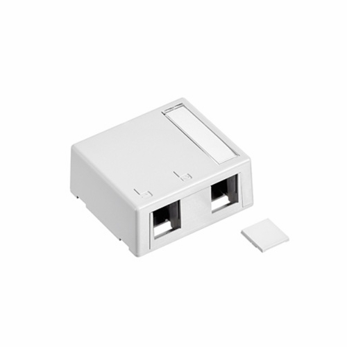 LEVITON 41089-2WP Surface-Mount QUICKPORT™ Box, Plenum Rated, 2-Port, White 078477836736