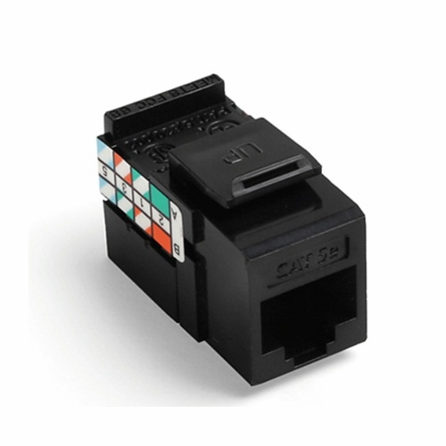 LEVITON 5G108-RE5 GIGAMAX™ Cat 5e QUICKPORT™ Jack, Black 078477170472