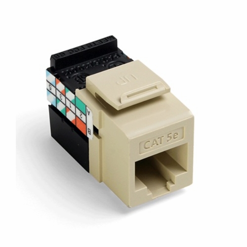 LEVITON 5G108-RI5 GIGAMAX™ Cat 5e QUICKPORT™ Jack, Ivory 078477170304