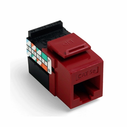 Leviton 5G108-Rr5 Gigamax Cat 5E Quickport Jack, Dark Red 078477170496