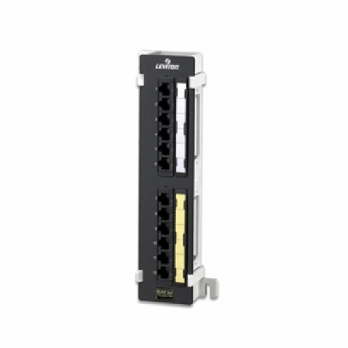 LEVITON 5G586-U89 Cat 5e Flat 12-Port Patch Block, 10.0 inch H x 2.3 inch W, Black 078477178478