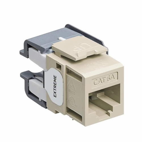 LEVITON 6110G-RI6 EXTREME Cat 6A QUICKPORT Jack, Channel-Rated, Ivory 078477262108