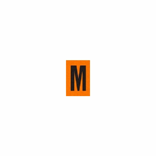 M BLACK ON ORANGE REFLECTIVE 1 X 1.5 PACK OF 25