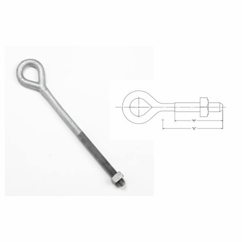 MACLEAN POWER J9518 3/4 inch x18 inch OVALEYE BOLT (MINIMUM ORDER 25) NEW