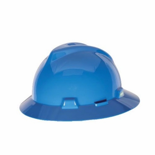 Msa 10058320 Blue  V-Gard Slotted Full-Brim Hat With 1-Touch Suspension New