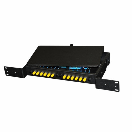 Multilink 045-586-10  Frm-1Ru-2X-Ts-Dot Rack Mount 1Ru Supports 2 Panels - Black  Rack Mount Fiber